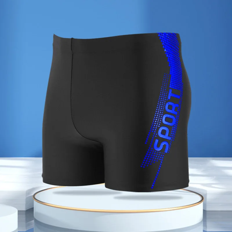 'Sport' Print Board Shorts, Quick-drying Drawstring Men's Swim Trunks, Men's Swimwear, Shorts for Summer Beach Pool