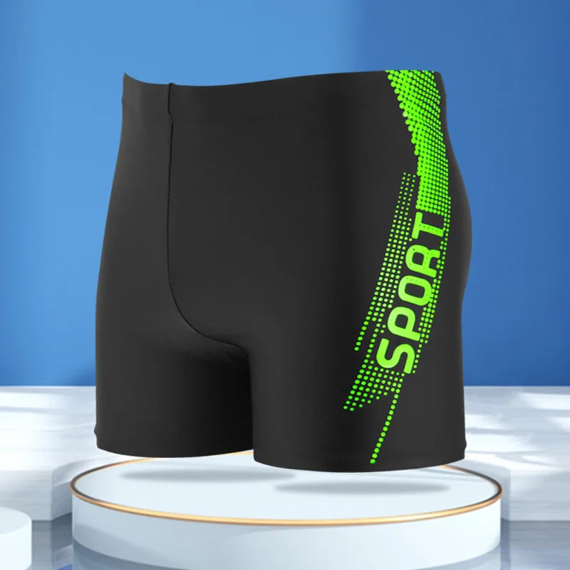 'Sport' Print Board Shorts, Quick-drying Drawstring Men's Swim Trunks, Men's Swimwear, Shorts for Summer Beach Pool