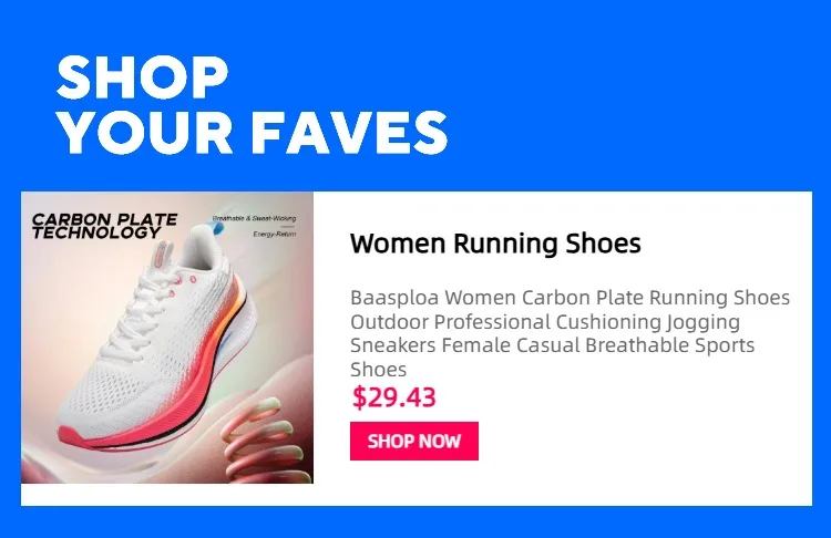 Baasploa Women Carbon Plate Running Shoes Outdoor Professional Cushioning Jogging Sneakers Female Casual Breathable Sports Shoes
