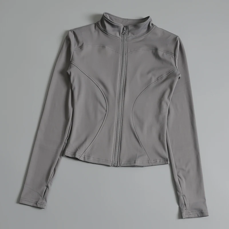 Gym Fitness Zip up Training Running Workout Yoga Cropped Track Sport Jackets for Women