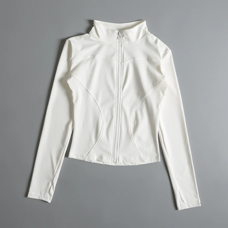 Gym Fitness Zip up Training Running Workout Yoga Cropped Track Sport Jackets for Women