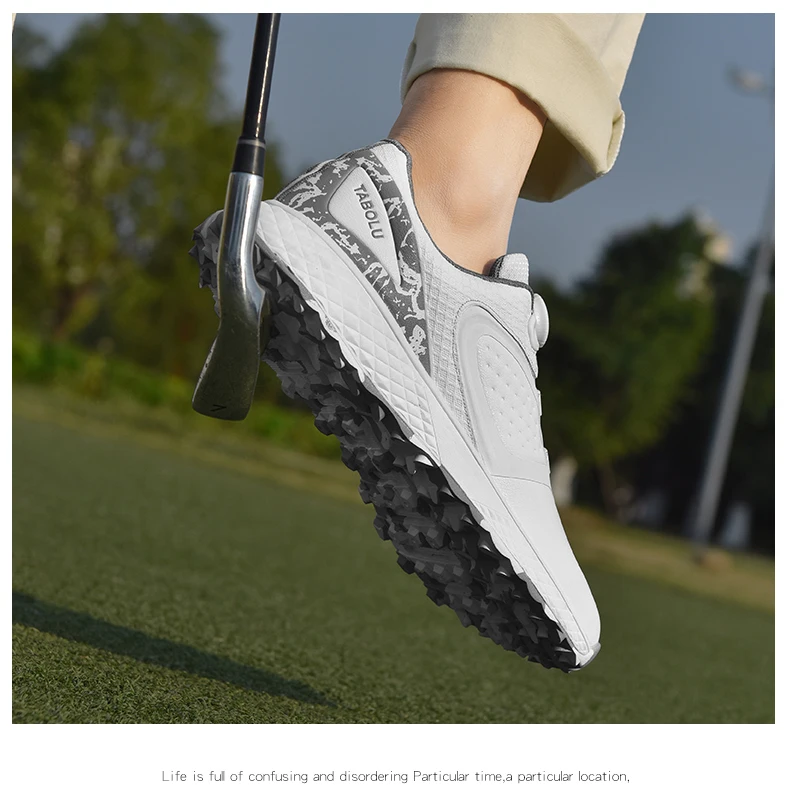 White Golf Shoes Men Women Waterproof Golf Sneakers Non-slip Spikeless Golf Trainers Leather Outdoor Sports Leather Golf Shoes