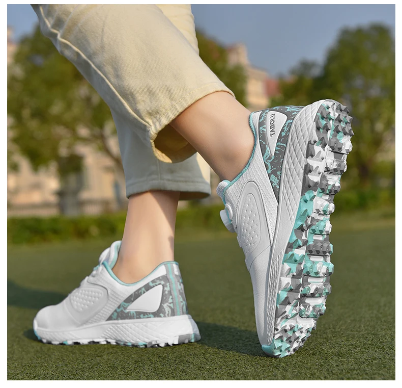 White Golf Shoes Men Women Waterproof Golf Sneakers Non-slip Spikeless Golf Trainers Leather Outdoor Sports Leather Golf Shoes