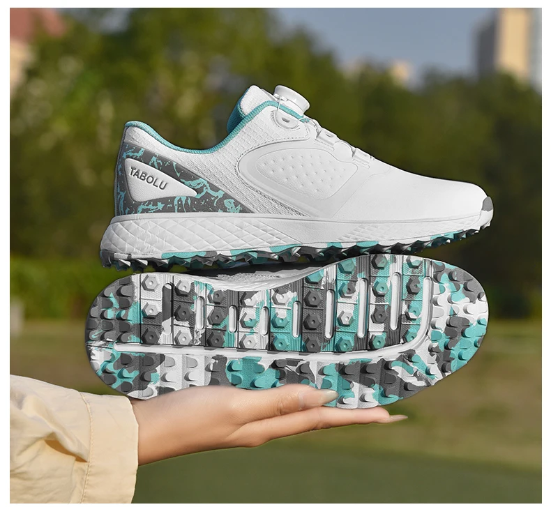 White Golf Shoes Men Women Waterproof Golf Sneakers Non-slip Spikeless Golf Trainers Leather Outdoor Sports Leather Golf Shoes
