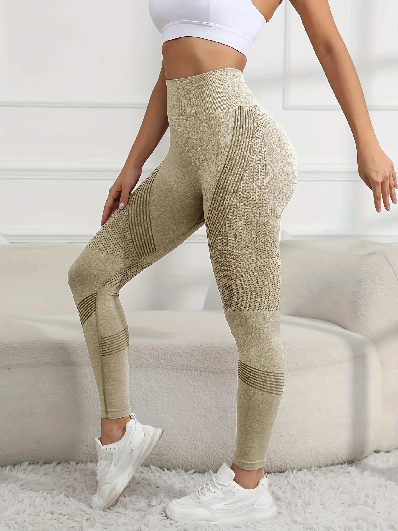 High Stretch Slim Fitted Workout Gym Sports Pants, Seamless Yoga Leggings For Women