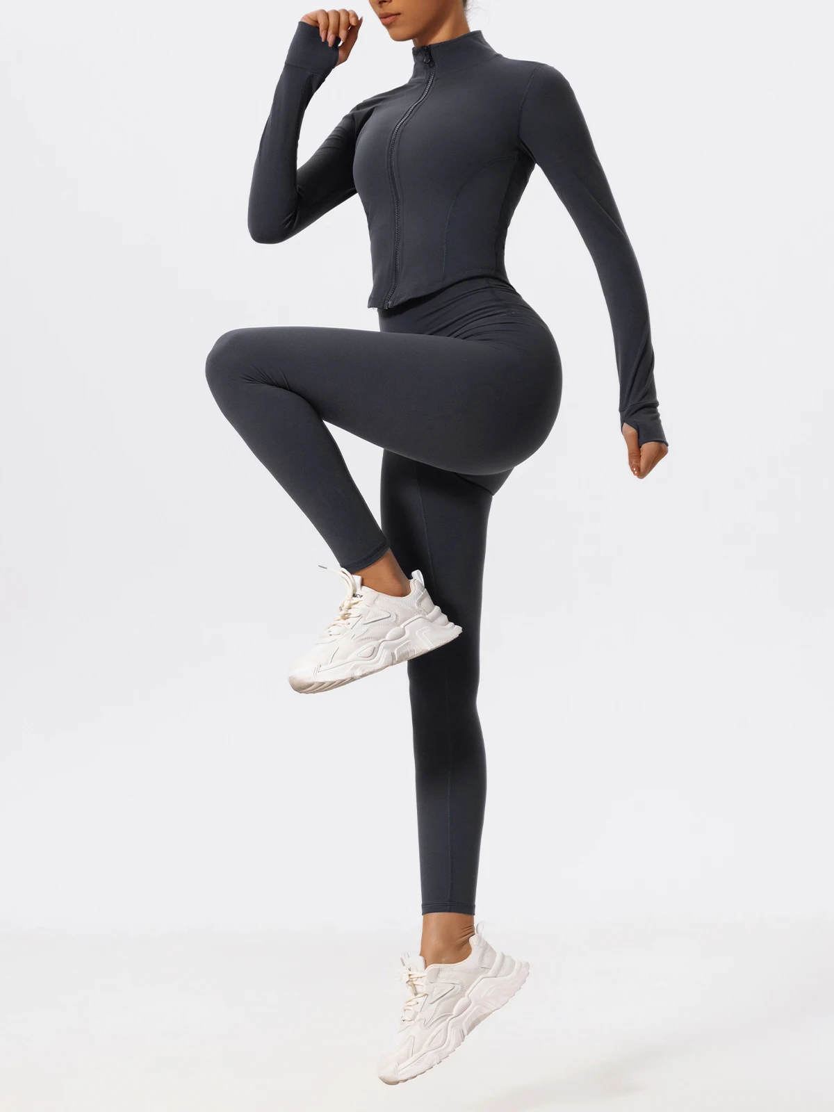 Hearuisavy Summer Ultra-Soft Fabrics Tight Sports Jackets Women Zipper Gym Yoga Clothes Female Quick-Dry Long Sleeve Sportswear