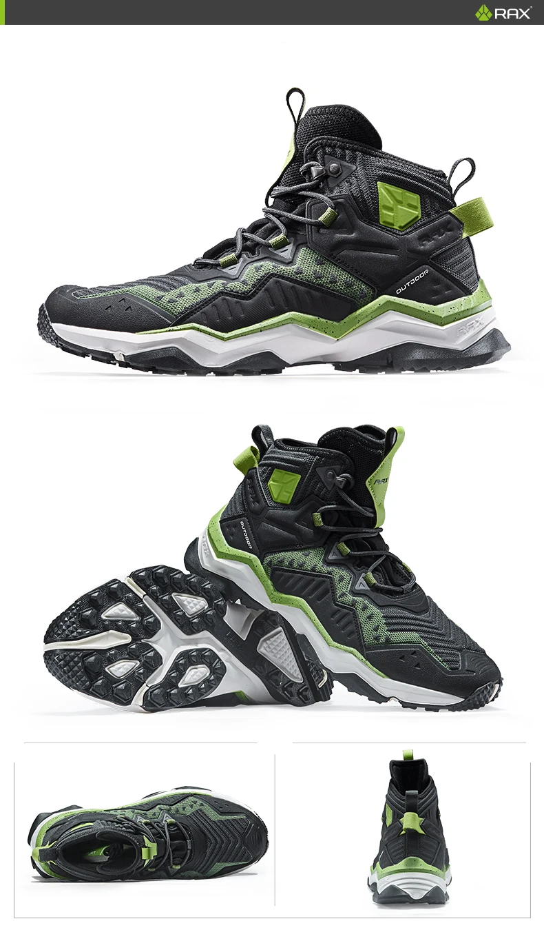 RAX Men Hiking Shoes winter Waterproof Outdoor Sneaker Men Leather Trekking Boots Trail Camping Climbing Hunting Sneakers Women