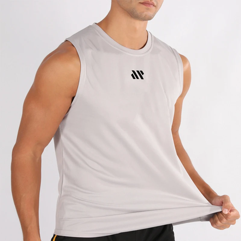 Summer New Gym Vest Men Bodybuilding Sleeveless Sports Tank Top Quick-Drying Mesh Fitness Running Tank Top Men Clothes