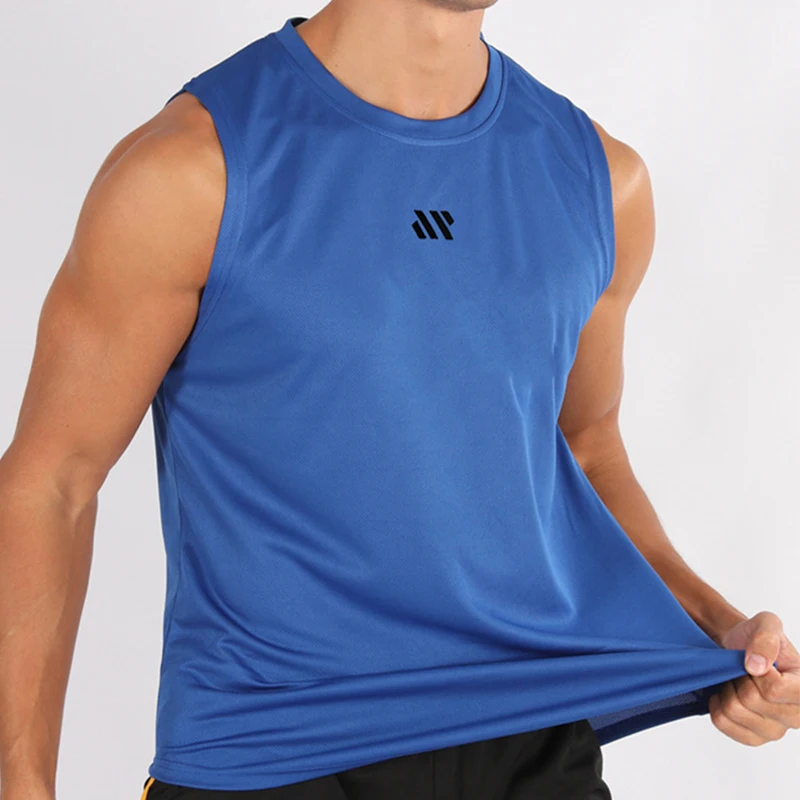 Summer New Gym Vest Men Bodybuilding Sleeveless Sports Tank Top Quick-Drying Mesh Fitness Running Tank Top Men Clothes