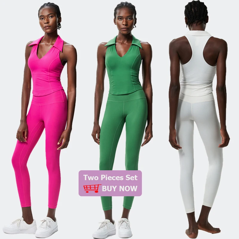 Sleeveless Fitness Yoga Shirt Women Summer Slim Fit V-Neckline Gym Running Top Breathable Quick Dry Sportswear Workout Clothes