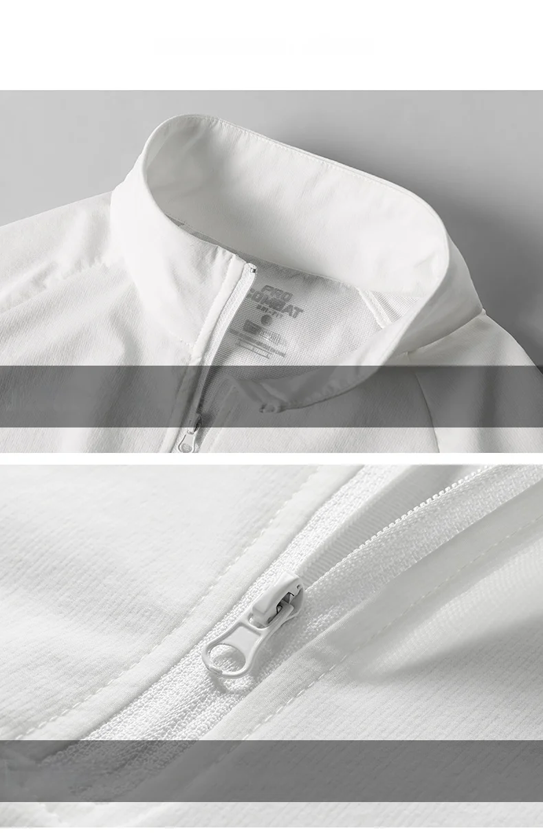Quick Drying Fitness T-Shirt Casual Jacket Men Outdoor Running Sport Tracksuit Waterproof Windproof Windbreaker Workout Clothing