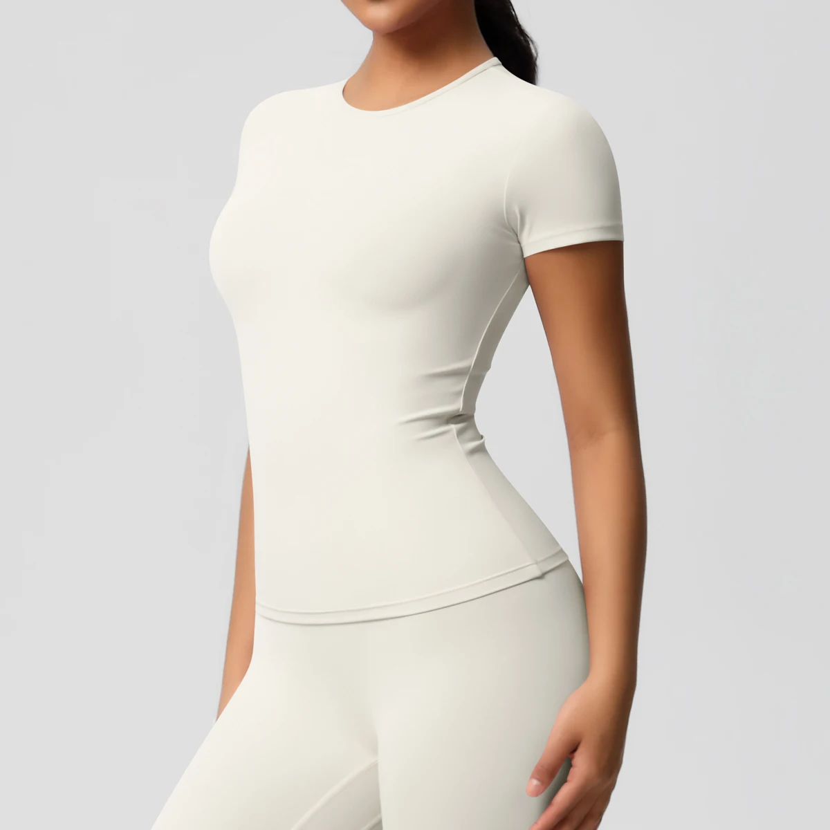 Workout Dry Fit Breathable High Elastic Sports Top Gym Fitness Wear T-shirt Women Casual Outdoor Top