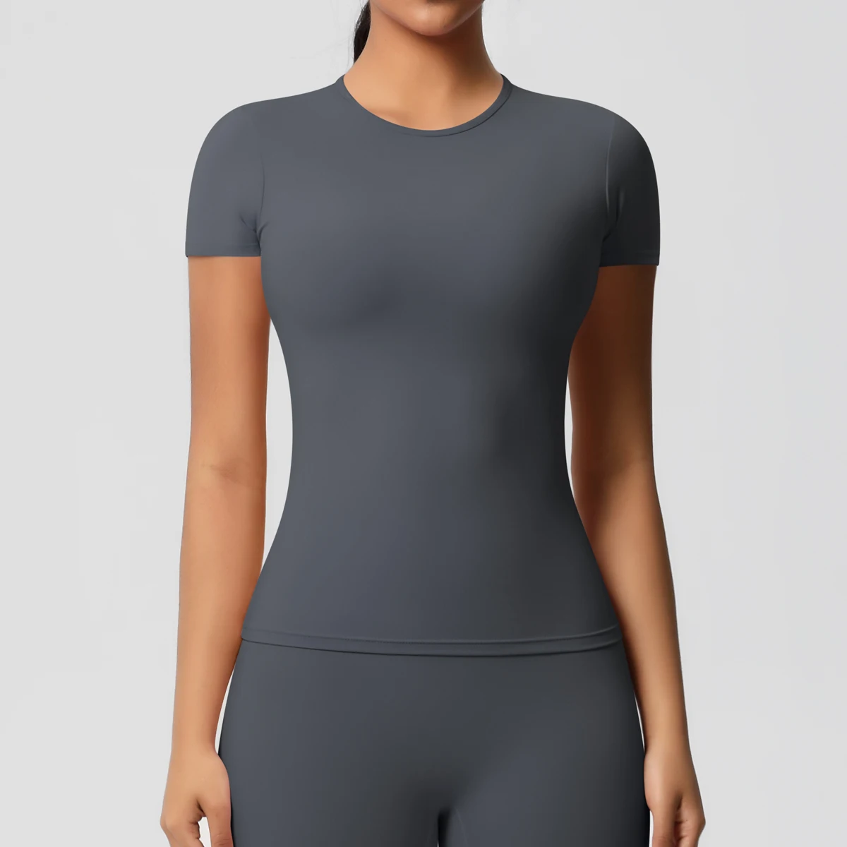 Workout Dry Fit Breathable High Elastic Sports Top Gym Fitness Wear T-shirt Women Casual Outdoor Top