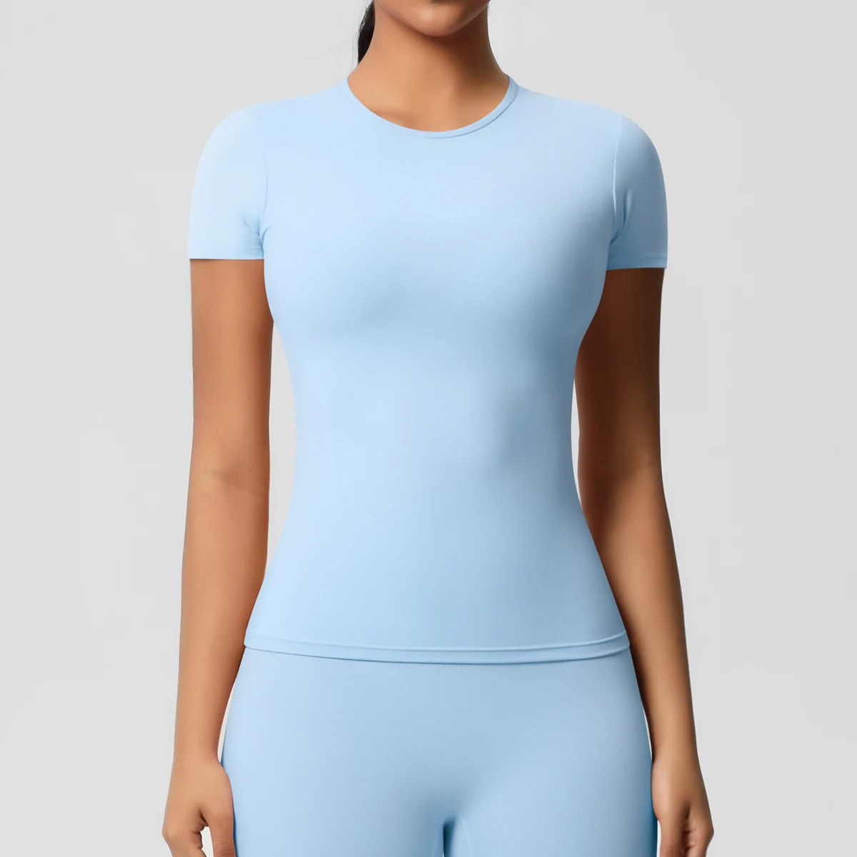 Workout Dry Fit Breathable High Elastic Sports Top Gym Fitness Wear T-shirt Women Casual Outdoor Top