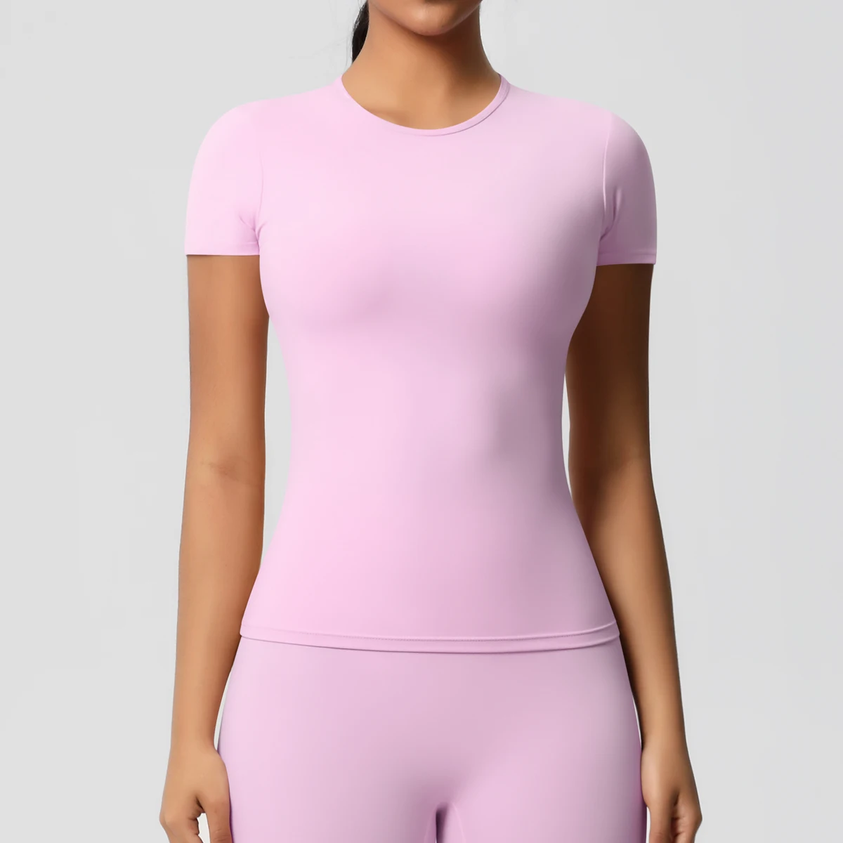 Workout Dry Fit Breathable High Elastic Sports Top Gym Fitness Wear T-shirt Women Casual Outdoor Top