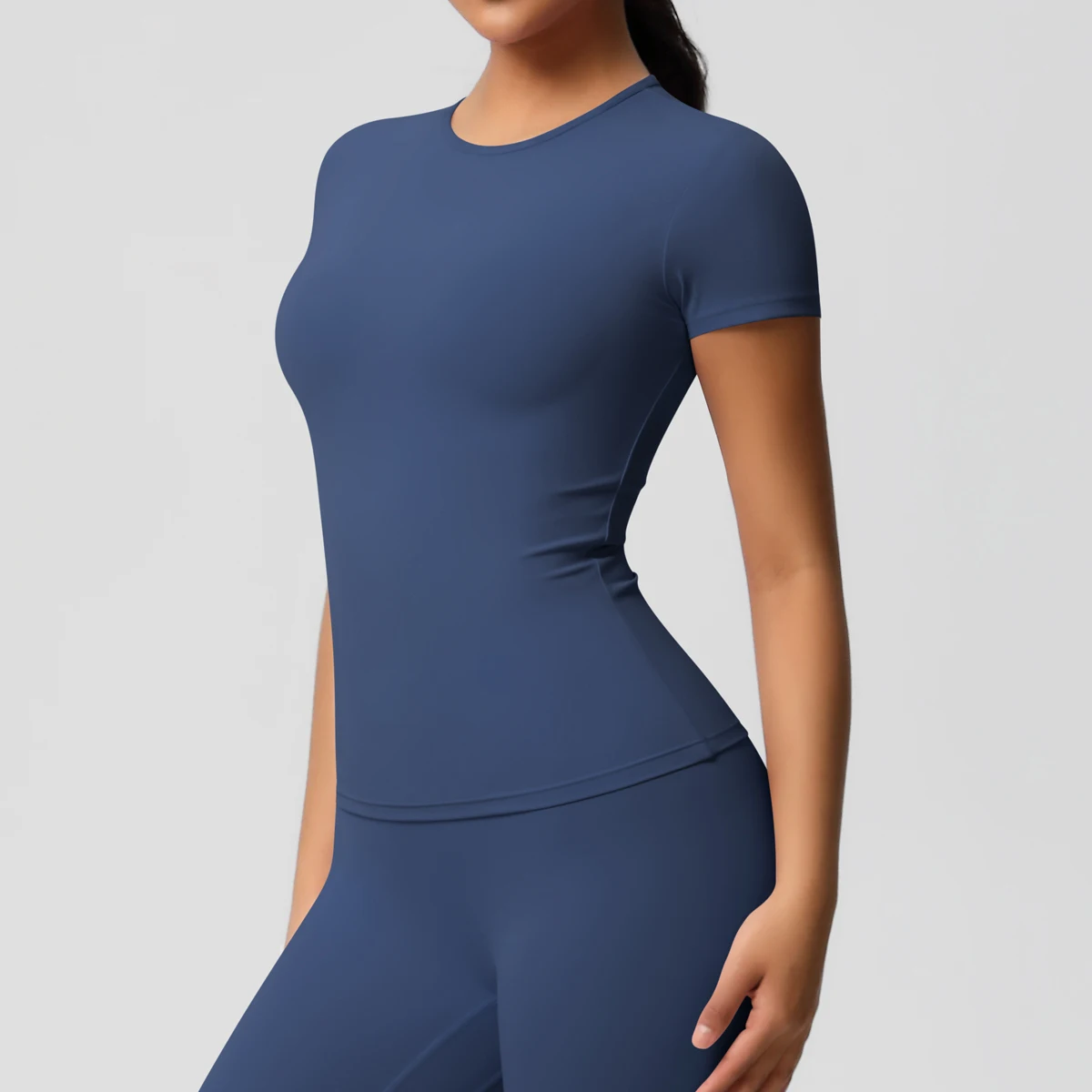 Workout Dry Fit Breathable High Elastic Sports Top Gym Fitness Wear T-shirt Women Casual Outdoor Top
