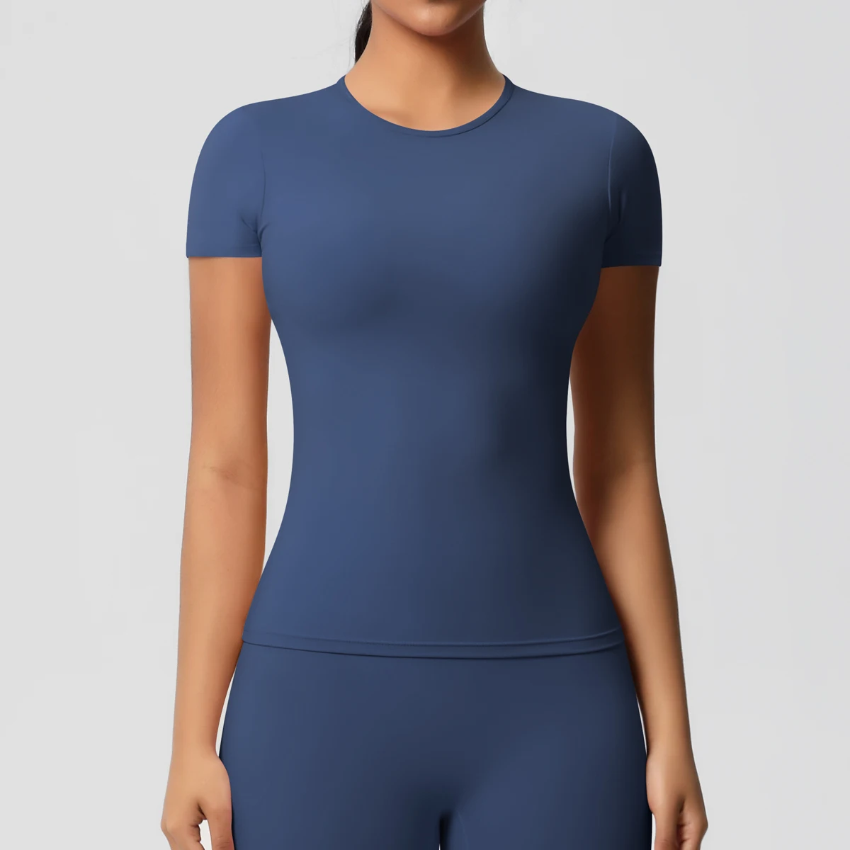 Workout Dry Fit Breathable High Elastic Sports Top Gym Fitness Wear T-shirt Women Casual Outdoor Top