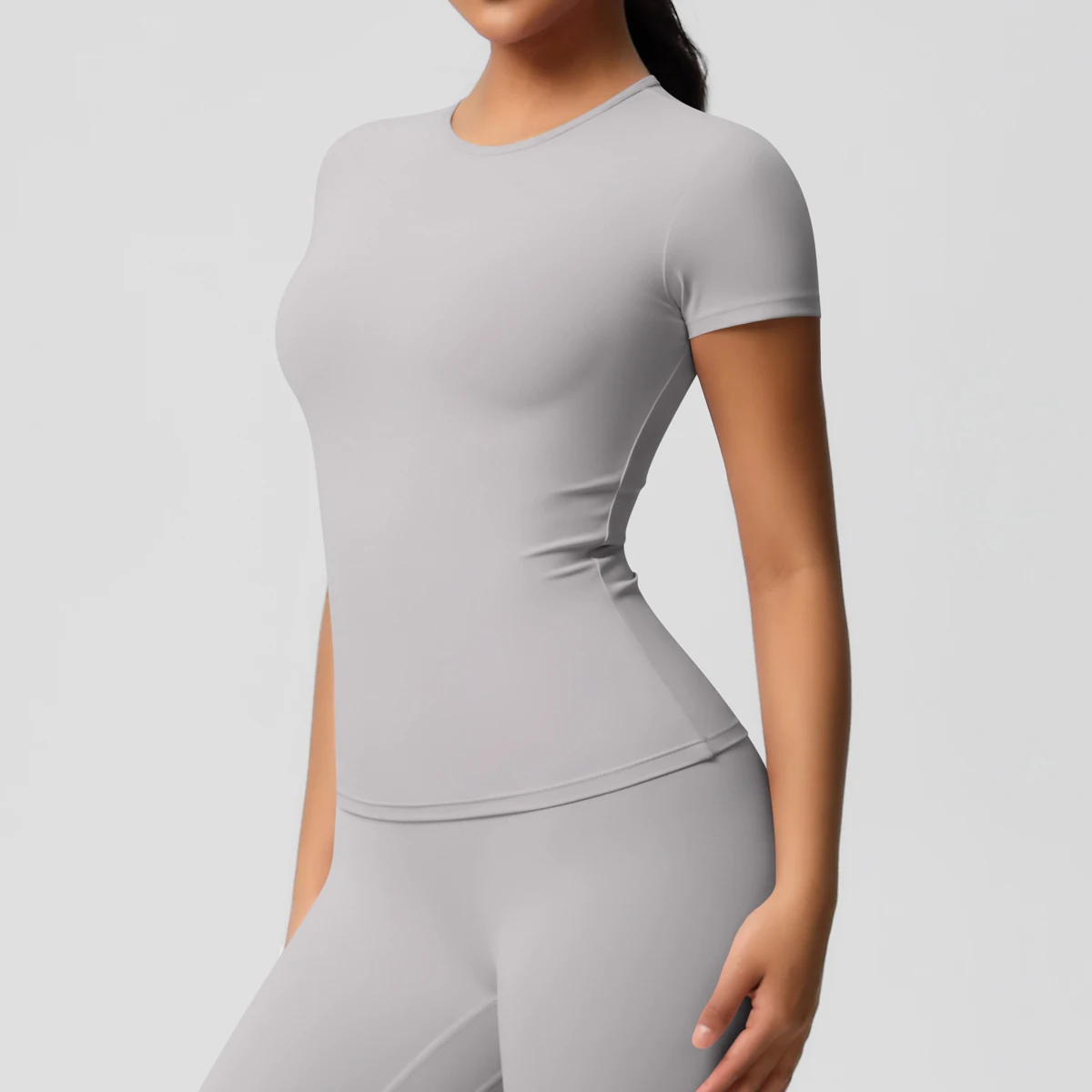 Workout Dry Fit Breathable High Elastic Sports Top Gym Fitness Wear T-shirt Women Casual Outdoor Top