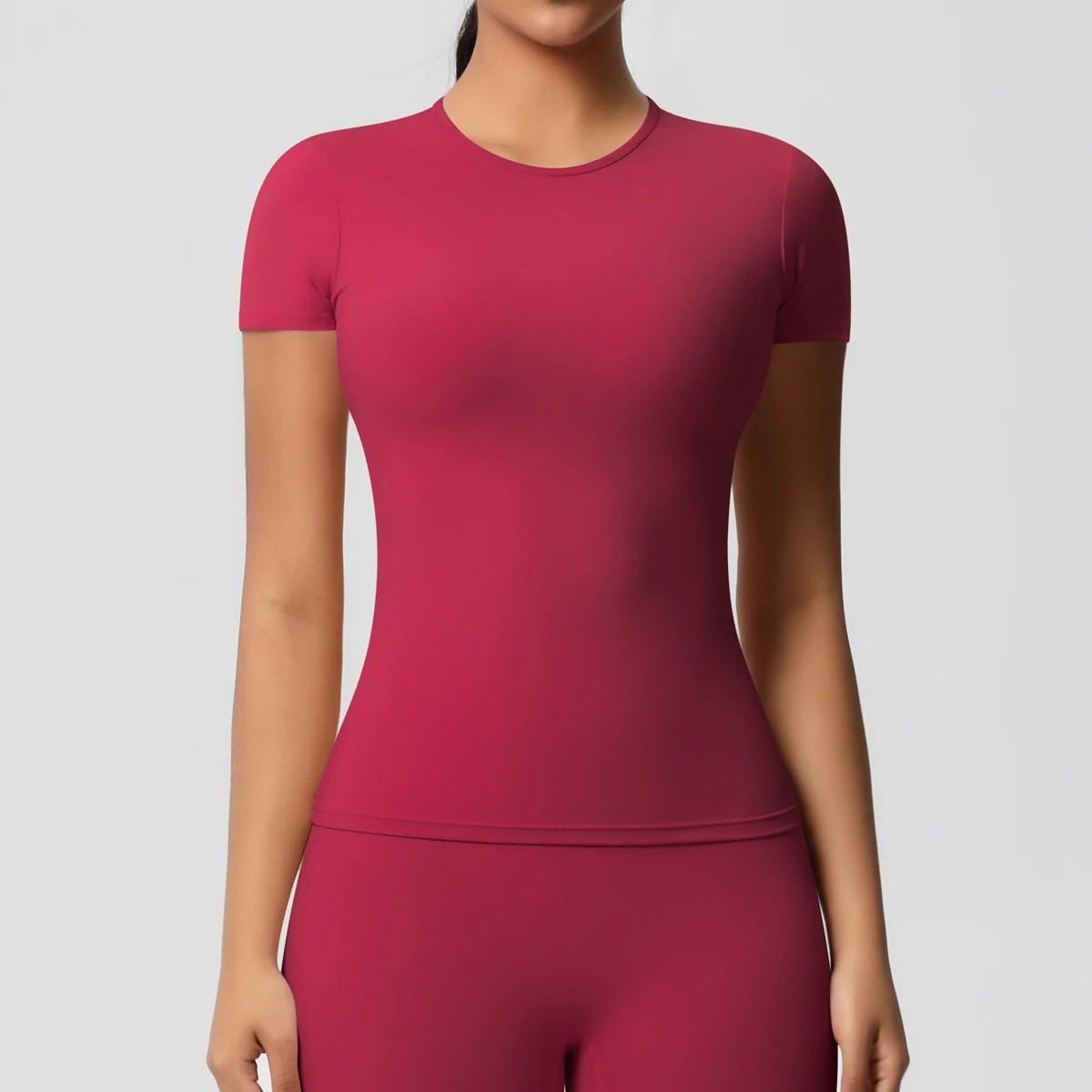 Workout Dry Fit Breathable High Elastic Sports Top Gym Fitness Wear T-shirt Women Casual Outdoor Top