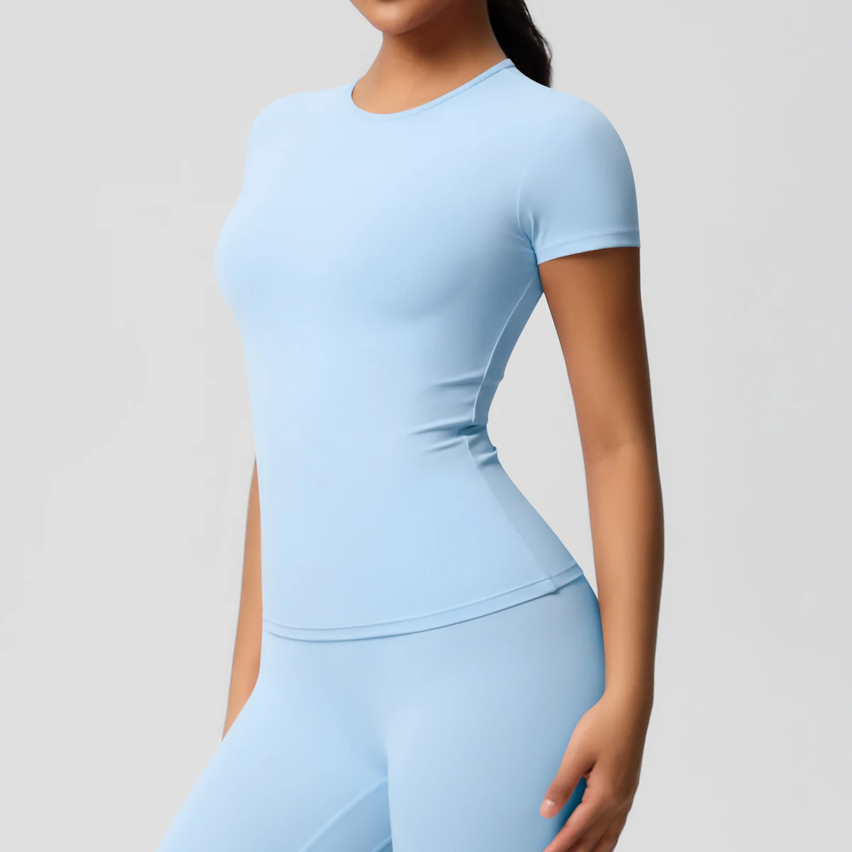 Workout Dry Fit Breathable High Elastic Sports Top Gym Fitness Wear T-shirt Women Casual Outdoor Top