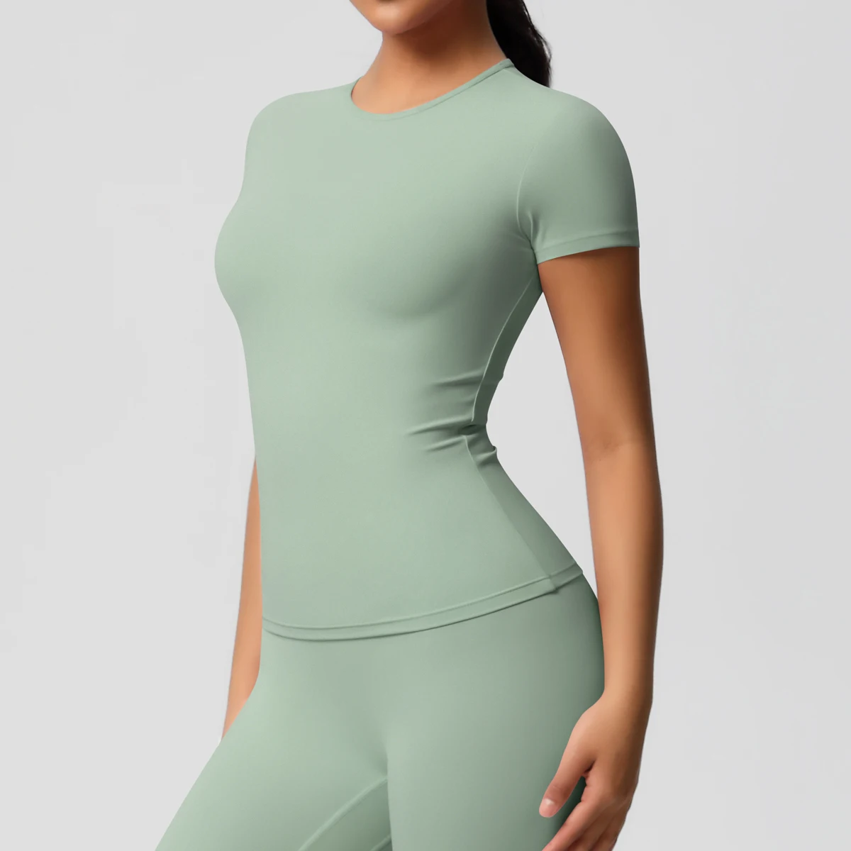 Workout Dry Fit Breathable High Elastic Sports Top Gym Fitness Wear T-shirt Women Casual Outdoor Top