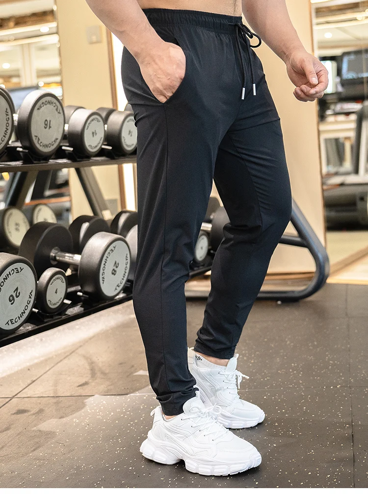 Ice Silk Sweatpants Men's Summer Ultra-thin Cooling Dry Fit Sports Pants Running Breathable Trousers Casual Fitness Leg