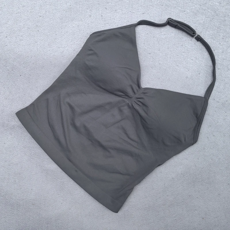 Adjustable Strappy Gym Top Backless Gym Clothes Women Scrunch Bra Removable Cups Yoga Tank Workout Outfits Tops Sports Vest