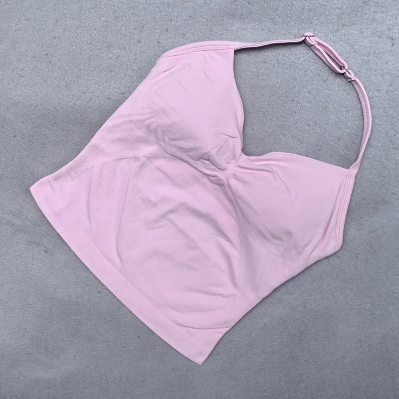 Adjustable Strappy Gym Top Backless Gym Clothes Women Scrunch Bra Removable Cups Yoga Tank Workout Outfits Tops Sports Vest