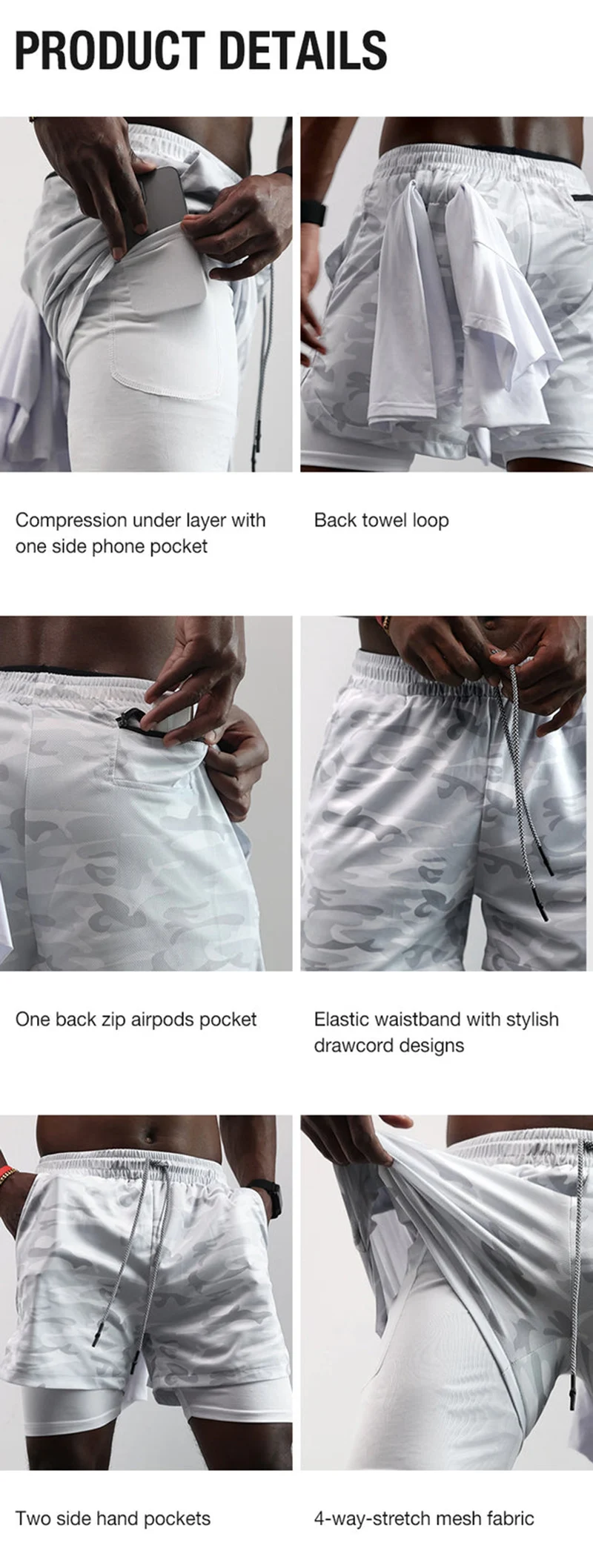 Print 2 in 1 Running Workout Shorts for Men Christian Gym Athletic Performance Shorts with Phone Pocket Towel Loop Activewear