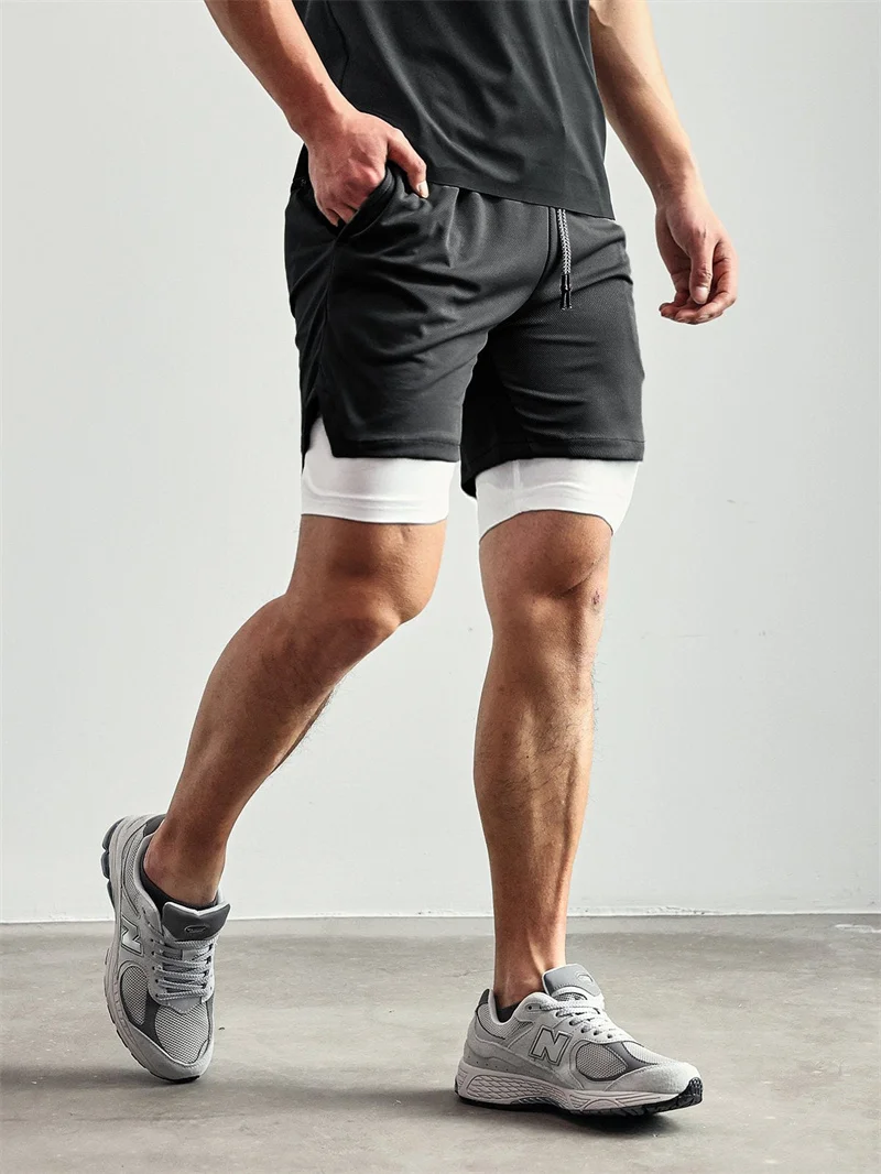 Print 2 in 1 Running Workout Shorts for Men Christian Gym Athletic Performance Shorts with Phone Pocket Towel Loop Activewear
