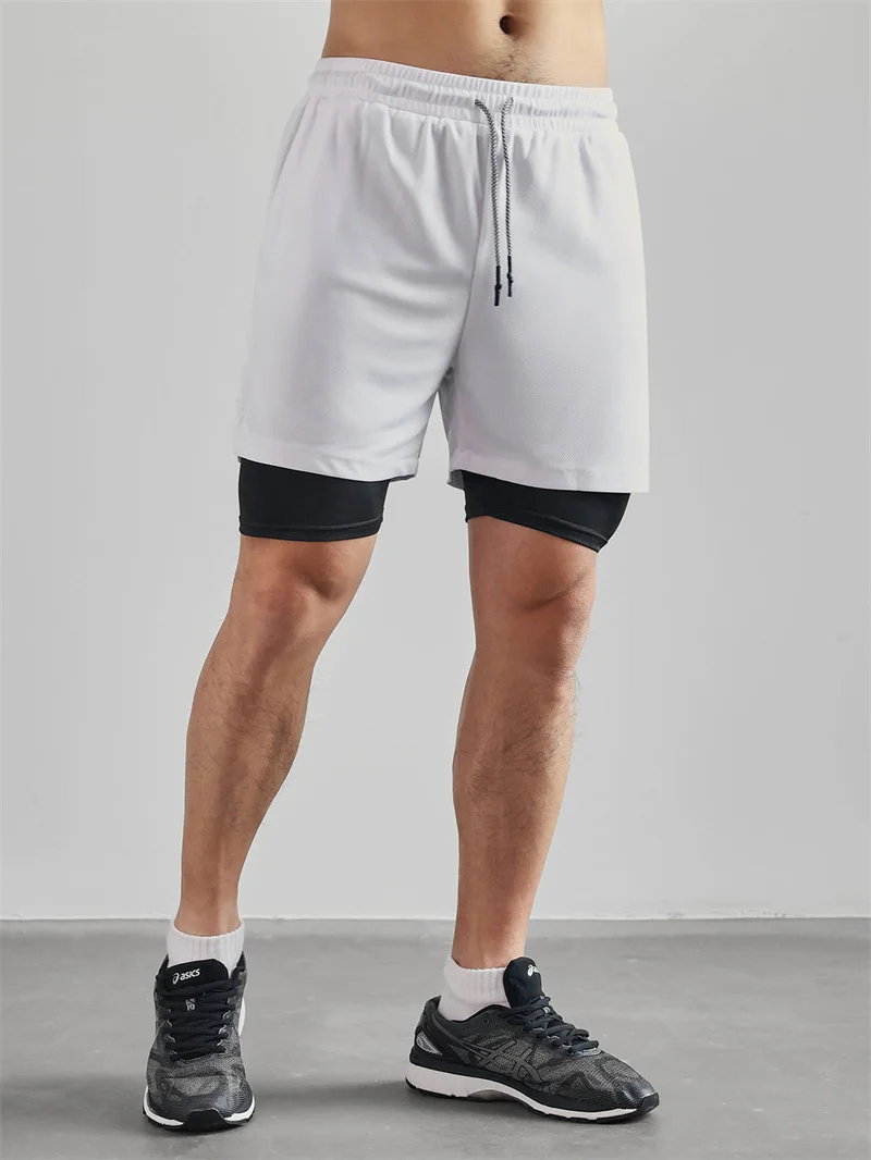 Print 2 in 1 Running Workout Shorts for Men Christian Gym Athletic Performance Shorts with Phone Pocket Towel Loop Activewear