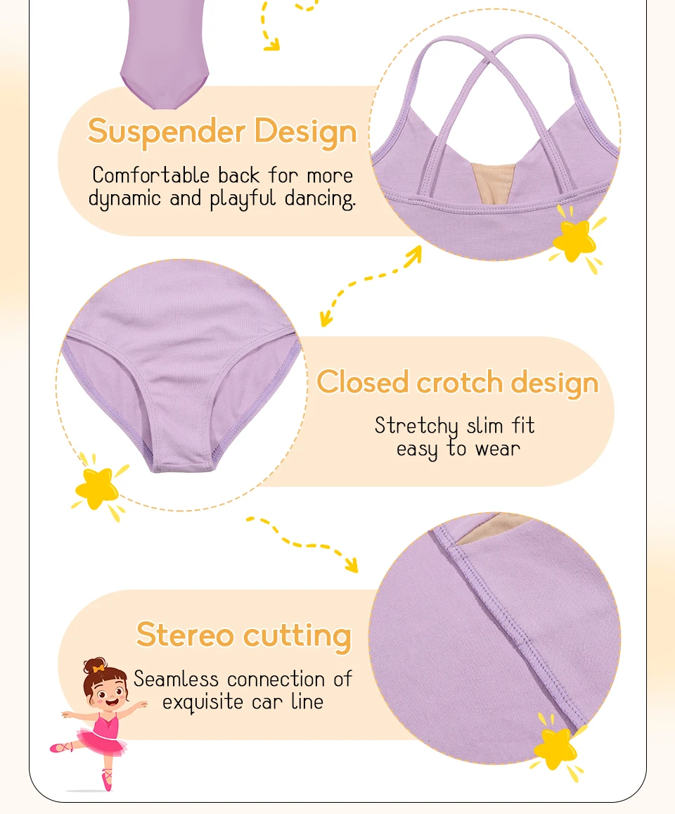 Girls Ballet Leotards for Kids Child Dance Bodysuits Gymnastics Leotard Sleeveless Students Ballet Dancing Costumes Dancewear