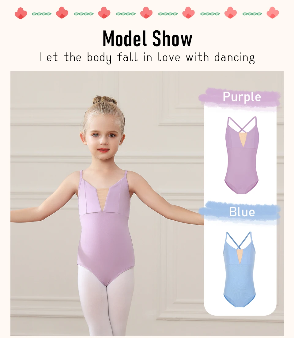 Girls Ballet Leotards for Kids Child Dance Bodysuits Gymnastics Leotard Sleeveless Students Ballet Dancing Costumes Dancewear