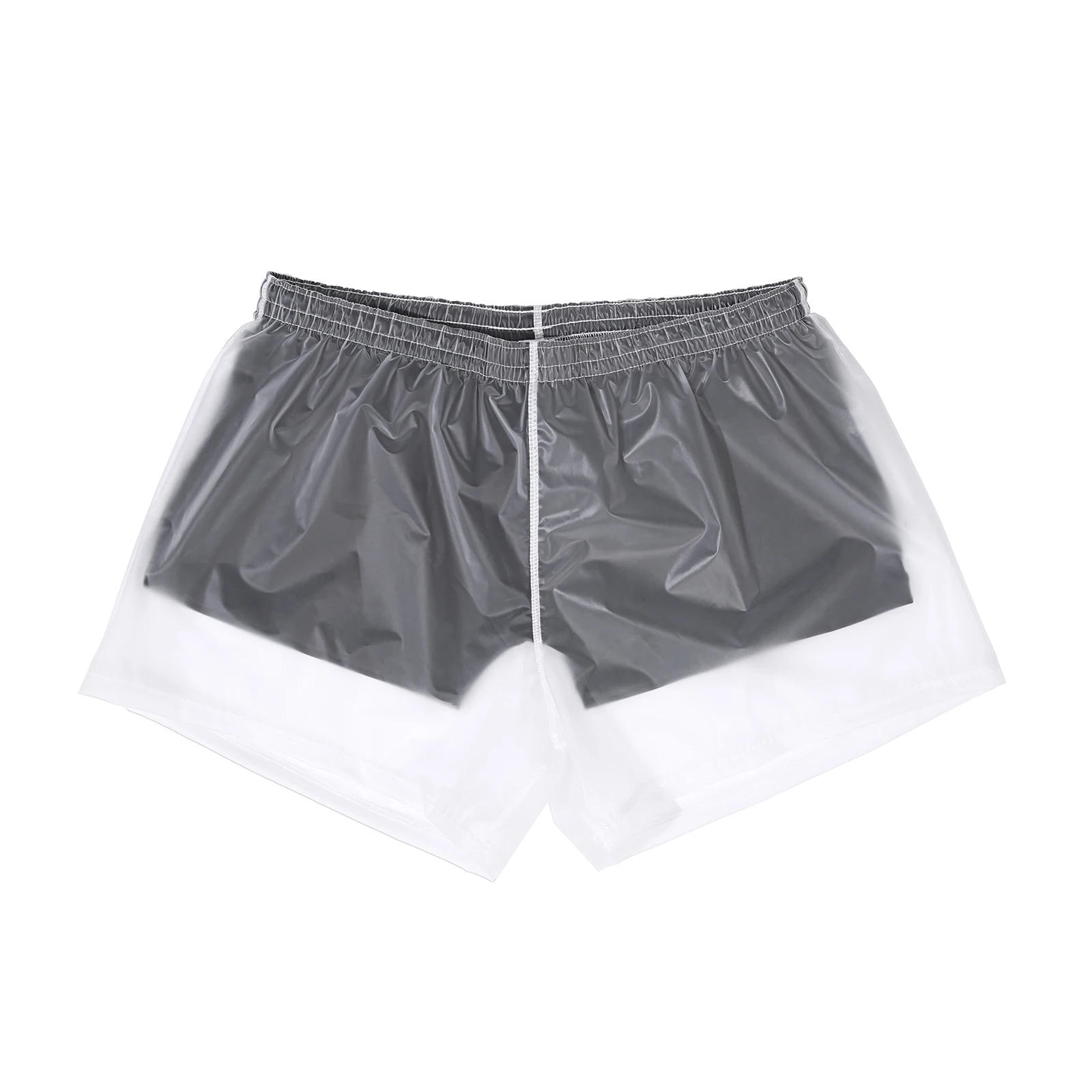 Men Beach Trunks Man Transparent Swimwear Sexy Swimming Swimsuit PVC Beachwear Shorts Boardshorts Bathing Suit Waterproof