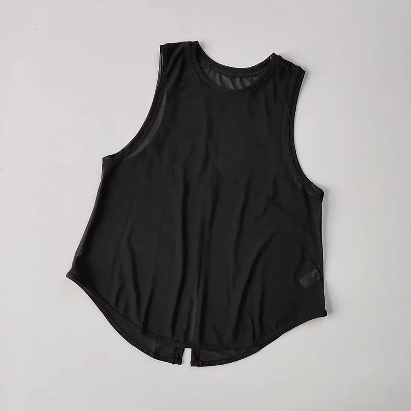 Women's Quick Drying Sports Vest Sleeveless Running T-Shirt Loose Fitness Top Breathable Mesh Yoga Shirt Beautiful Back Design