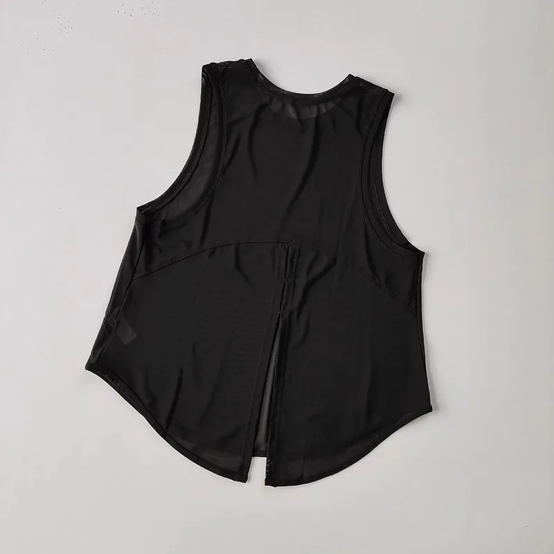 Women's Quick Drying Sports Vest Sleeveless Running T-Shirt Loose Fitness Top Breathable Mesh Yoga Shirt Beautiful Back Design