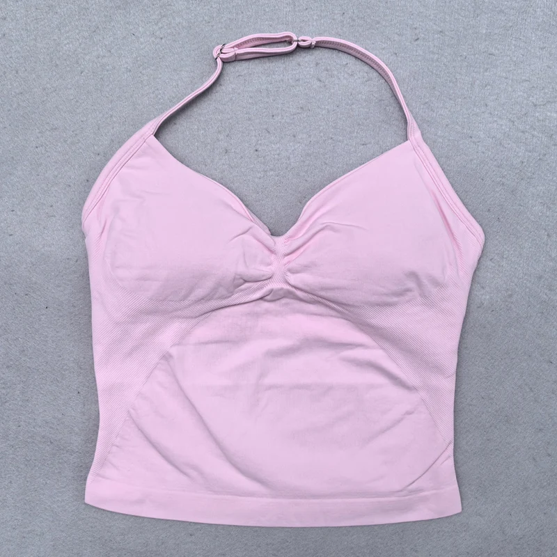 2 Pieces Yoga Set Women Backless Halter Tops High Waist Seamless Shorts Gym Suit Fitness Clothes Sportswear Workout Sets