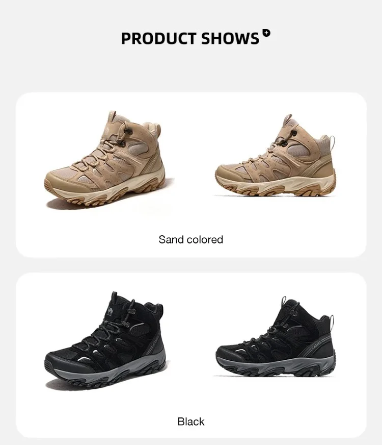 GOLDEN CAMEL Outdoor Hiking Boots Men Women's Winter Shoes Waterproof Non-slip Shock-absorbing High-top Hiking Shoes for Men