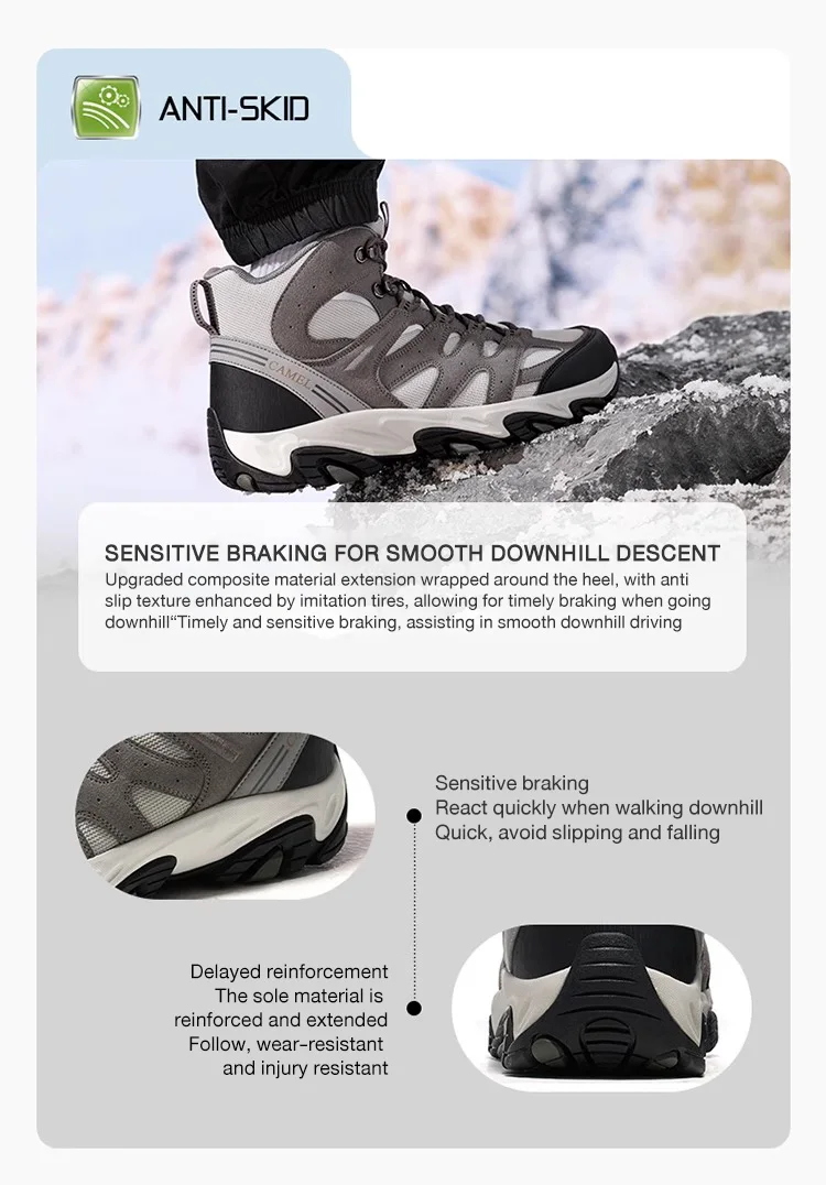 GOLDEN CAMEL Outdoor Hiking Boots Men Women's Winter Shoes Waterproof Non-slip Shock-absorbing High-top Hiking Shoes for Men