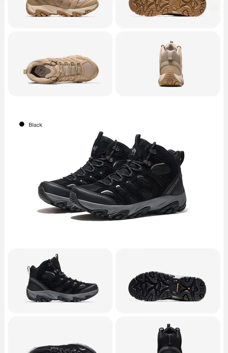 GOLDEN CAMEL Outdoor Hiking Boots Men Women's Winter Shoes Waterproof Non-slip Shock-absorbing High-top Hiking Shoes for Men
