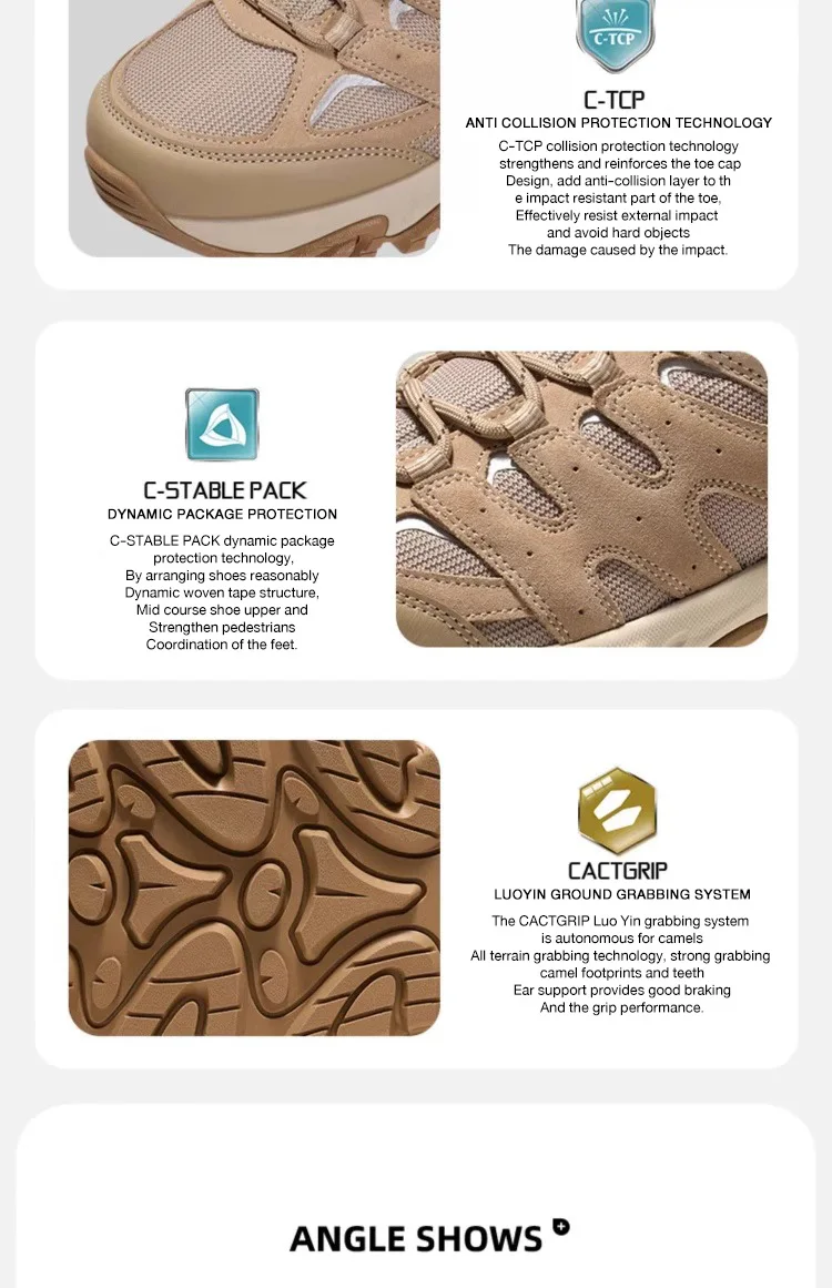 GOLDEN CAMEL Outdoor Hiking Boots Men Women's Winter Shoes Waterproof Non-slip Shock-absorbing High-top Hiking Shoes for Men