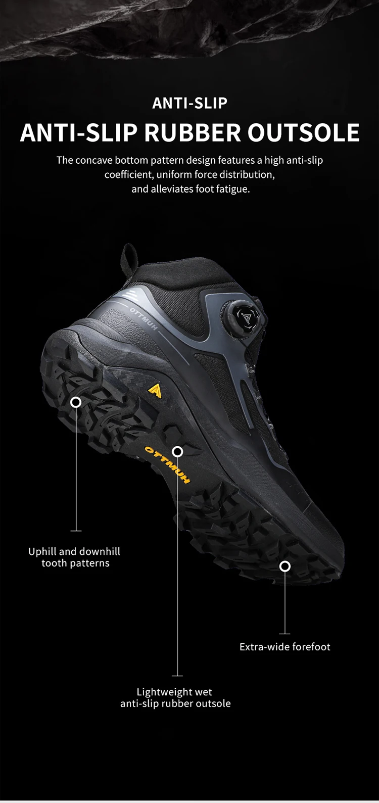 HUMTTO Winter Outdoor Water Resistance Hiking Shoes Men's 2025 Anti Slip Mountain Climbing High Top Luxury Casual Trekking Boots