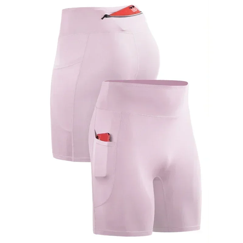 Men's Outdoor Running Pocket Shorts Summer Sport Fitness Jogging Tights Quick Drying Fashion Reflective Zipper Riding Pants