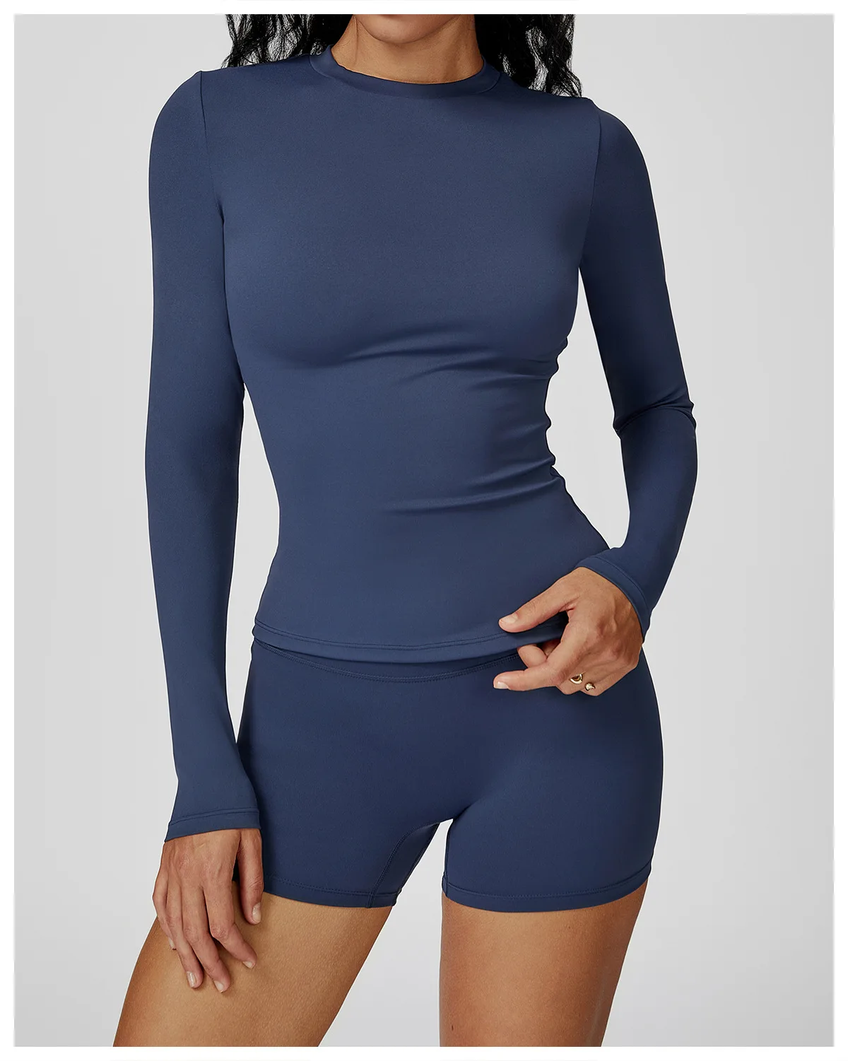 JUREN Yoga Shirts For Women Long Sleeve Fitness Running Push Up Gym Shirts Female Workout Breathable High Elastic Sports Top