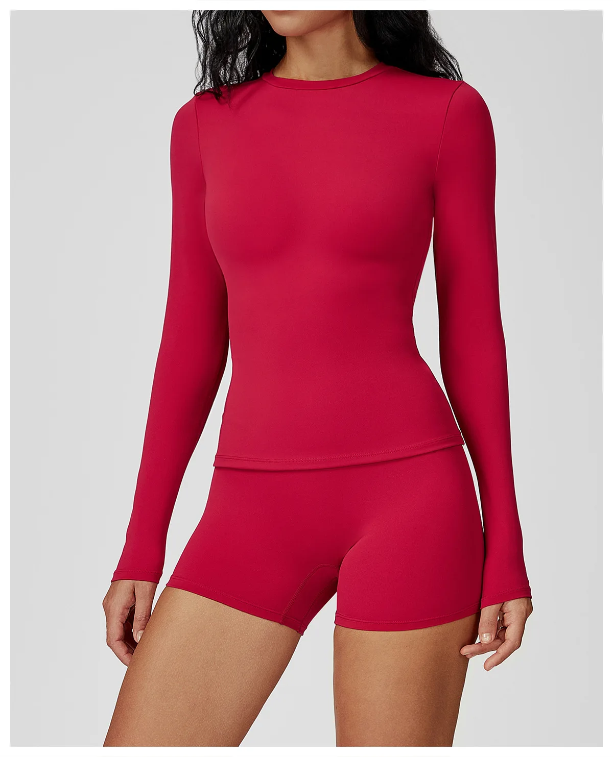 JUREN Yoga Shirts For Women Long Sleeve Fitness Running Push Up Gym Shirts Female Workout Breathable High Elastic Sports Top