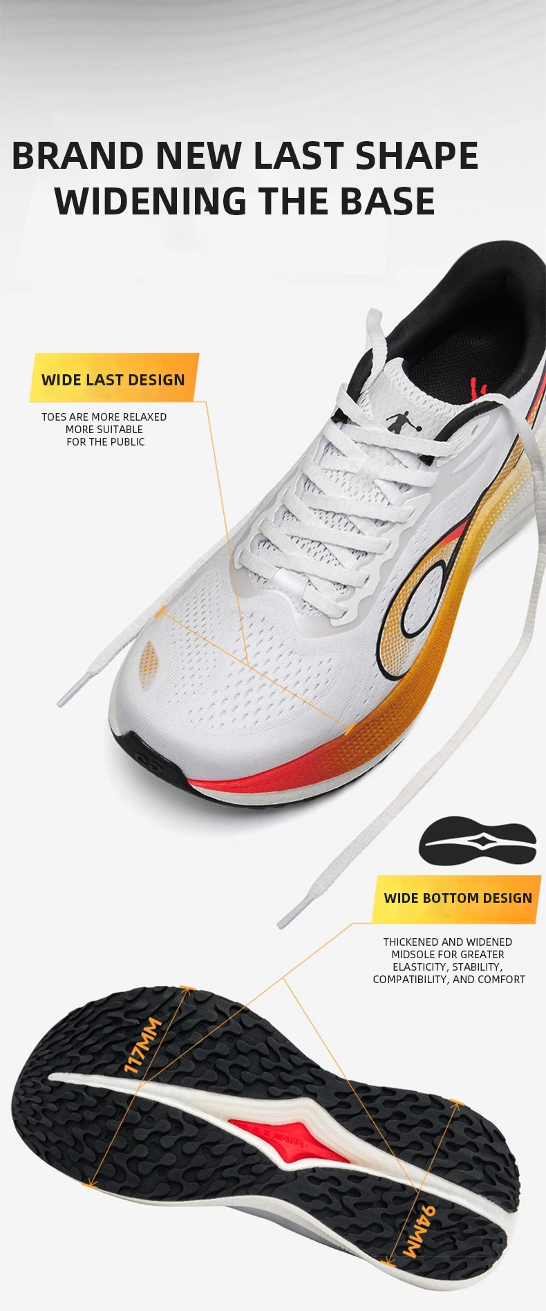 QIAODAN LH600 Running Shoes Man 2025 Cushion Breathable Lightweight Sneakers Thick-soled Anti-slip Training Shoes QXB023253213R