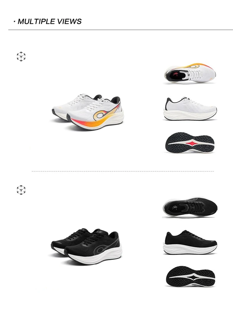 QIAODAN LH600 Running Shoes Man 2025 Cushion Breathable Lightweight Sneakers Thick-soled Anti-slip Training Shoes QXB023253213R