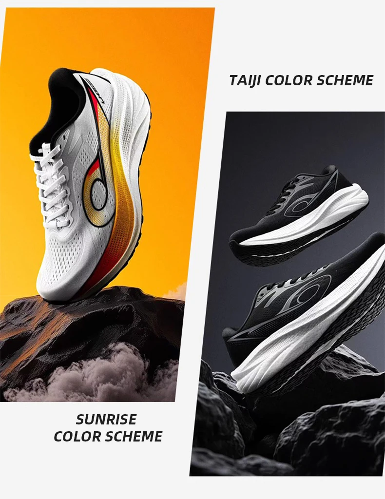 QIAODAN LH600 Running Shoes Man 2025 Cushion Breathable Lightweight Sneakers Thick-soled Anti-slip Training Shoes QXB023253213R