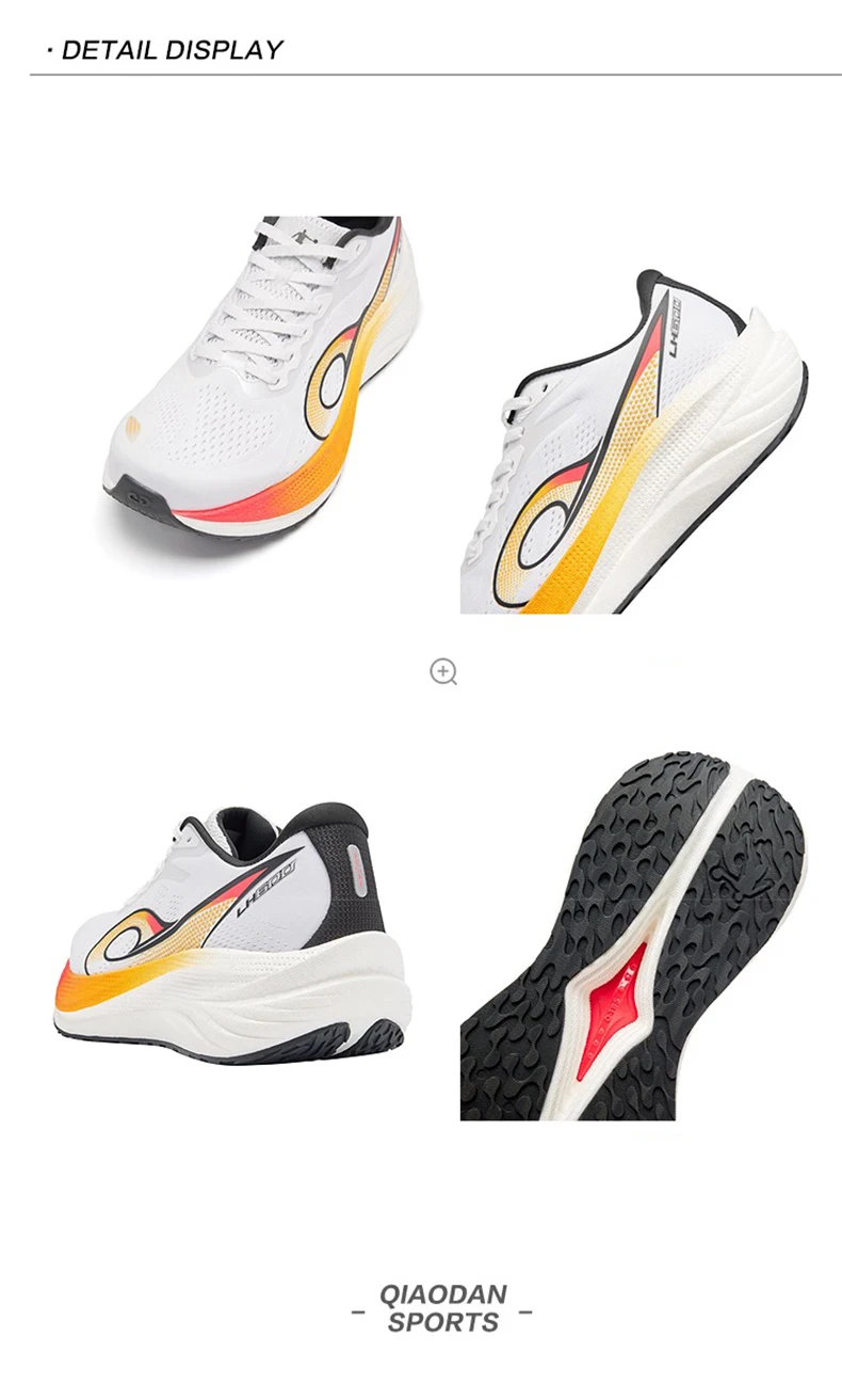 QIAODAN LH600 Running Shoes Man 2025 Cushion Breathable Lightweight Sneakers Thick-soled Anti-slip Training Shoes QXB023253213R
