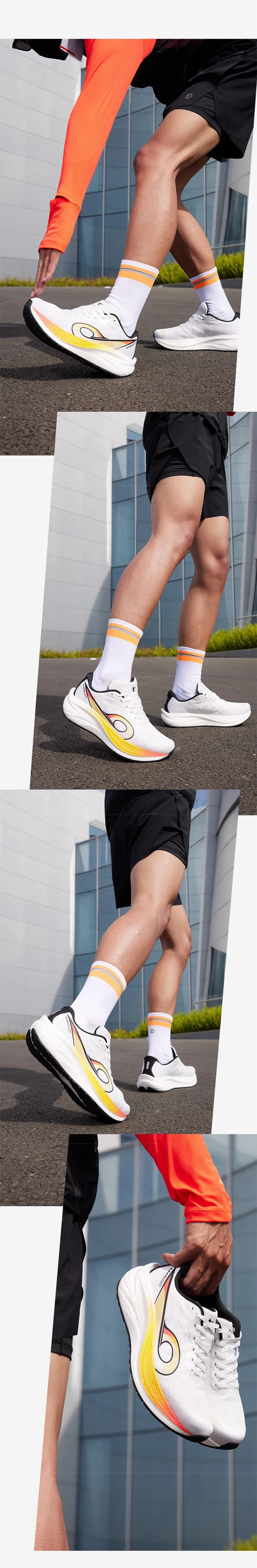 QIAODAN LH600 Running Shoes Man 2025 Cushion Breathable Lightweight Sneakers Thick-soled Anti-slip Training Shoes QXB023253213R